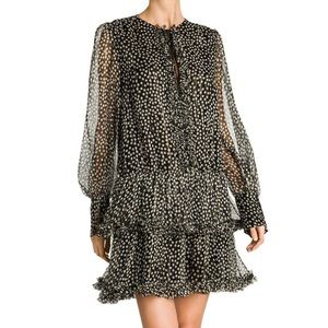 Stella McCartney
Polka Dot Tiered Stretch Silk Crepe Mini Dress 40/4-6